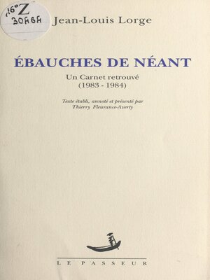 cover image of Ébauches de néant
